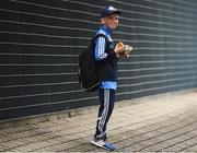 18 September 2016; Dublin supporter Cian McCarthy, age 10, from Lucan, Co Dublin, eats his lunch ahead of the GAA Football All-Ireland Senior Championship Final match between Dublin and Mayo at Croke Park in Dublin. Photo by Cody Glenn/Sportsfile