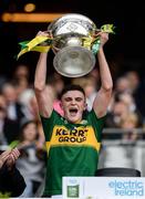 18 September 2016; Kerry captain Seán O'Shea lifts the Tom Markham Cup after the Electric Ireland GAA Football All-Ireland Minor Championship Final match between Kerry and Galway at Croke Park in Dublin. Photo by Seb Daly/Sportsfile