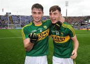 18 September 2016; Daniel O'Brien, left, and David Shaw of Kerry celebrate following their side's victory during the Electric Ireland GAA Football All-Ireland Minor Championship Final match between Kerry and Galway at Croke Park in Dublin. Photo by Seb Daly/Sportsfile