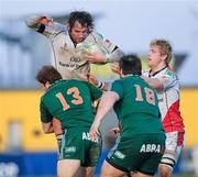 22 January 2011; Pedrie Wannenburg, Ulster Rugby, is tackled by Rodd Penney, Aironi Rugby. Heineken Cup Pool 4 Round 6, Aironi Rugby v Ulster Rugby, Stadio Luigi Zaffanella, Aironi, Italy. Picture credit: Oliver McVeigh / SPORTSFILE