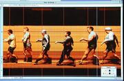 23 January 2011; A screen shot from the photo finish camera showing the athletes crossing the finish line during the Men's 3000m Walk Final. Masters Indoors Track & Field Championships, Nenagh Indoor Arena, Nenagh, Co. Tipperary. Picture credit: Stephen McCarthy / SPORTSFILE