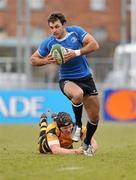 23 January 2011; Niall Morris, Leinster, is tackled by Adam Whitinham, Currie. British and Irish Cup, Leinster v Currie, Donnybrook Stadium, Dublin. Picture credit: Barry Cregg / SPORTSFILE