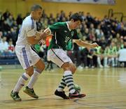 23 January 2011; Anthony Kane, Republic of Ireland, in action against Adam Cohen, Israel. UEFA Futsal EURO 2011/12 Preliminary Round - Group F, Republic of Ireland v Israel, National Basketball Arena, Tallaght, Dublin. Picture credit: David Maher / SPORTSFILE