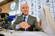 24 January 2011; Republic of Ireland manager Giovanni Trapattoni during his announcement of a 29 man provisional squad who will take on Wales in the opening game of the Carling Nations Cup in Aviva stadium on February 8. Aviva Stadium, Lansdowne Road, Dublin. Picture credit: David Maher / SPORTSFILE