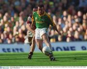 23 September 2001; Evan Kelly of Meath in action against Sean Og De Paor of Galway during the GAA Football All-Ireland Senior Championship Final match between Galway and Meath at Croke Park in Dublin. Photo by Damien Eagers/Sportsfile
