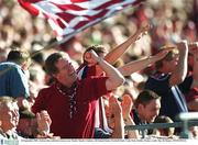 23 September 2001; Galway fans celebrate following the GAA Football All-Ireland Senior Championship Final match between match between Galway and Meath at Croke Park in Dublin. Photo by Ray McManus/Sportsfile