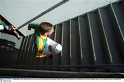 23 September 2001; Meath captain Trevor Giles leads his team out onto the pitch prior to the GAA Football All-Ireland Senior Championship Final match between Galway and Meath at Croke Park in Dublin. Photo by Brendan Moran/Sportsfile