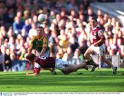 23 September 2001; Richie Kealy, Meath, in action against Galway's Tomas Mannion. Meath v Galway, All Ireland Senior Football Final, Croke Park, Dublin. Picture credit; Damien Eagers / SPORTSFILE