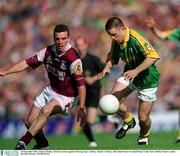 23 September 2001; Mark O'Reilly of Meath in action against Padraig Joyce of Galway during the GAA Football All-Ireland Senior Championship Final match between Galway and Meath at Croke Park in Dublin. Photo by Brendan Moran/Sportsfile
