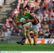 23 September 2001; Donal Curtis of Meath in action against Padraig Joyce of Galway during the GAA Football All-Ireland Senior Championship Final match between Galway and Meath at Croke Park in Dublin. Photo by Brendan Moran/Sportsfile