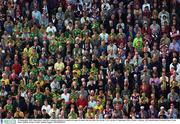23 September 2001; Supporters stand for a minutes silence as a mark of respect to those who lost their lives in the U.S.A. on the 11 September 2001 prior to the GAA Football All-Ireland Senior Championship Final match between Galway and Meath at Croke Park in Dublin. Photo by Damien Eagers/Sportsfile