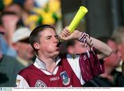 23 September 2001; A Galway supporter during the GAA Football All-Ireland Senior Championship Final match between Galway and Meath at at Croke Park in Dublin. Photo by Aoife Rice/Sportsfile