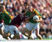 23 September 2001; Ollie Murphy of Meath in action against Richie Fahey of Galway during the GAA Football All-Ireland Senior Championship Final match between Galway and Meath at Croke Park in Dublin. Photo by Aoife Rice/Sportsfile