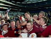 23 September 2001; Joe Bergin of Galway is congratulated by supporters following the GAA Football All-Ireland Senior Championship Final match between Galway and Meath at Croke Park in Dublin. Photo by Ray McManus/Sportsfile