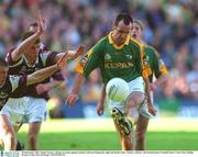 23 September 2001; Hank Traynor of Meath in action against Kieran Fitzgerald, right, and Richie Fahy of Galway during the GAA Football All-Ireland Senior Championship Final match between Galway and Meath at Croke Park in Dublin. Photo by Ray McManus/Sportsfile
