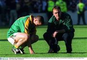 23 September 2001; Mark O'Reilly of Meath and Colm Coyle, Meath selector, following the GAA Football All-Ireland Senior Championship Final match between Galway and Meath at at Croke Park in Dublin. Photo by Damien Eagers/Sportsfile