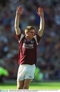 23 September 2001; Paul Clancy of Galway celebrates after the GAA Football All-Ireland Senior Championship Final match between Galway and Meath at Croke Park in Dublin. Photo by Ray McManus/Sportsfile