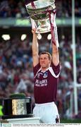 23 September 2001; Gary Fahey of Galway celebrates with the Sam Maguire cup followiong the GAA Football All-Ireland Senior Championship Final match between Galway and Meath at Croke Park in Dublin. Photo by Aoife Rice/Sportsfile