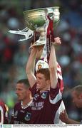 23 September 2001; Kieran Fitzgerald of Galway celebrates with the Sam Maguire cup followiong the GAA Football All-Ireland Senior Championship Final match between Galway and Meath at Croke Park in Dublin. Photo by Ray McManus/Sportsfile