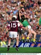 23 September 2001; Ray Magee of Meath in action against Kieran Fitzgerald of Galway during the GAA Football All-Ireland Senior Championship Final match between Galway and Meath at Croke Park in Dublin. Photo by Brendan Moran/Sportsfile