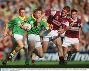23 September 2001; Ray Magee of Meath in action against Kieran Fitzgerald of Galway during the GAA Football All-Ireland Senior Championship Final match between Galway and Meath at Croke Park in Dublin. Photo by Ray McManus/Sportsfile