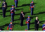 23 September 2001; Anne Marie Sheridan accompanies the Artane Boys Band during half-time of the GAA Football All-Ireland Senior Championship Final match between Galway and Meath at Croke Park in Dublin. Photo by Damien Eagers/Sportsfile