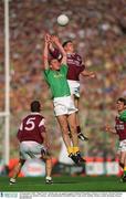 23 September 2001; Nigel Nestor of Meath in action against Michael Donnellan of Galway during the GAA Football All-Ireland Senior Championship Final match between Galway and Meath at Croke Park in Dublin. Photo by Brendan Moran/Sportsfile