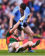 18 September 2016; Diarmuid Connolly of Dublin tussles with Lee Keegan of Mayo during the GAA Football All-Ireland Senior Championship Final match between Dublin and Mayo at Croke Park in Dublin. Photo by Stephen McCarthy/Sportsfile