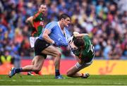18 September 2016; Diarmuid Connolly of Dublin tussles with Lee Keegan of Mayo during the GAA Football All-Ireland Senior Championship Final match between Dublin and Mayo at Croke Park in Dublin. Photo by Stephen McCarthy/Sportsfile