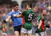 18 September 2016; Diarmuid Connolly of Dublin and Lee Keegan of Mayo clash during the GAA Football All-Ireland Senior Championship Final match between Dublin and Mayo at Croke Park in Dublin. Photo by David Maher/Sportsfile