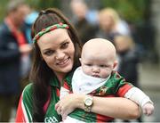 18 September 2016; Mayo supporters Eimear Cussen, from Achill Island, Co Mayo, with her son MJ, aged 4 months, ahead of the GAA Football All-Ireland Senior Championship Final match between Dublin and Mayo at Croke Park in Dublin. Photo by Daire Brennan/Sportsfile