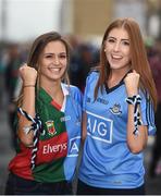 18 September 2016; Supporters, Rachel Burke, left, and Aoife Brady, from Knocklyon, Co Dublin, ahead of the GAA Football All-Ireland Senior Championship Final match between Dublin and Mayo at Croke Park in Dublin. Photo by Daire Brennan/Sportsfile