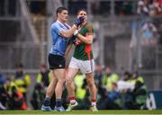 18 September 2016; Lee Keegan of Mayo and Diarmuid Connolly of Dublin in a tussle off the ball during the GAA Football All-Ireland Senior Championship Final match between Dublin and Mayo at Croke Park in Dublin. Photo by Piaras Ó Mídheach/Sportsfile