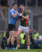 18 September 2016; Lee Keegan of Mayo and Diarmuid Connolly of Dublin in a tussle off the ball during the GAA Football All-Ireland Senior Championship Final match between Dublin and Mayo at Croke Park in Dublin. Photo by Piaras Ó Mídheach/Sportsfile