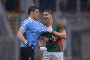 18 September 2016; Lee Keegan of Mayo and Diarmuid Connolly of Dublin in a tussle off the ball during the GAA Football All-Ireland Senior Championship Final match between Dublin and Mayo at Croke Park in Dublin. Photo by Piaras Ó Mídheach/Sportsfile