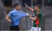 18 September 2016; Lee Keegan of Mayo and Diarmuid Connolly of Dublin in a tussle off the ball during the GAA Football All-Ireland Senior Championship Final match between Dublin and Mayo at Croke Park in Dublin. Photo by Piaras Ó Mídheach/Sportsfile