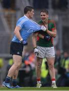 18 September 2016; Lee Keegan of Mayo and Diarmuid Connolly of Dublin in a tussle of the ball during the GAA Football All-Ireland Senior Championship Final match between Dublin and Mayo at Croke Park in Dublin. Photo by Piaras Ó Mídheach/Sportsfile