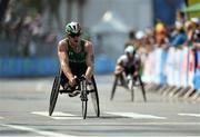 18 September 2016; Patrick Monahan of Ireland crosses the line to complete the T54 Men's Marathon at Fort Copacabana during the Rio 2016 Paralympic Games in Rio de Janeiro, Brazil. Photo by Diarmuid Greene/Sportsfile