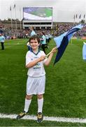 18 September 2016; eir GAA flagbearer Ryan Wickham, age 9, from Dublin, pictured at the All-Ireland Senior Football Final between Dublin and Mayo at Croke Park in Dublin.   Photo by Brendan Moran/Sportsfile