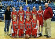 26 January 2011; The Calasanctius College, Oranmore, Galway, team. Basketball Ireland Girls U16A Schools Cup Final, Calasanctius College, Oranmore, Galway v St. Vincents Secondary School, Cork, National Basketball Arena, Tallaght, Dublin. Picture credit: Stephen McCarthy / SPORTSFILE