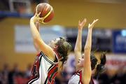 26 January 2011; Shauna Doyle, Calasanctius College, Oranmore, Galway, in action against Olivia Dupuy, St. Vincents Secondary School, Cork. Basketball Ireland Girls U16A Schools Cup Final, Calasanctius College, Oranmore, Galway v St. Vincents Secondary School, Cork, National Basketball Arena, Tallaght, Dublin. Picture credit: Stephen McCarthy / SPORTSFILE