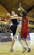 26 January 2011; Lauren Todd, St. Vincents Secondary School, Cork, in action against Rachel McCormac, Calasanctius College, Oranmore, Galway. Basketball Ireland Girls U16A Schools Cup Final, Calasanctius College, Oranmore, Galway v St. Vincents Secondary School, Cork, National Basketball Arena, Tallaght, Dublin. Picture credit: Stephen McCarthy / SPORTSFILE