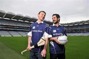 26 January 2011; Pictured today at the 2010 / 2011 Higher Education Championships Launch in Croke Park are, Kerry GAA and DIT footballer, Paul Galvin, with Liam Rushe, UCD and Dublin. Dublin City University and NUI Galway will defend their respective Ulster Bank Sigerson and Fitzgibbon Cup crowns in the highly anticipated 2011 Championships, hosted by UCD and Waterford IT respectively. Croke Park, Dublin. Picture credit: David Maher / SPORTSFILE