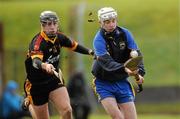 26 January 2011; Thurles CBS goalkeeper Jimmy Maher, in action against John Fitzgibbon, Ardscoil Rís. Dr. Harty Cup Quarter Final, Ardscoil Rís, Limerick v Thurles CBS, Final, Sean Treacy Park, Tipperary Town, Co. Tipperary. Picture credit: Diarmuid Greene / SPORTSFILE