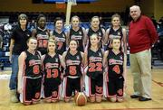 26 January 2011; The Calasanctius College, Oranmore, Galway, team. Basketball Ireland Girls U19A Schools Cup Final, Calasanctius College, Oranmore, Galway v St. Joseph's Convent of Mercy, Abbeyfeale, Limerick, National Basketball Arena, Tallaght, Dublin. Picture credit: Stephen McCarthy / SPORTSFILE