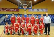 27 January 2011; The St. Muredach's, Ballina, Co. Mayo, team. Basketball Ireland Boys U16B Schools Cup Final, Colaiste Mhuire, Crosshaven, Cork v St. Muredach's, Ballina, Co. Mayo, National Basketball Arena, Tallaght, Dublin. Picture credit: Brian Lawless / SPORTSFILE