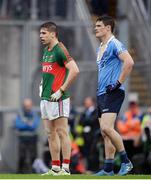 18 September 2016; Lee Keegan of Mayo and Diarmuid Connolly of Dublin during the GAA Football All-Ireland Senior Championship Final match between Dublin and Mayo at Croke Park in Dublin. Photo by Piaras Ó Mídheach/Sportsfile