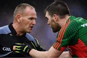 18 September 2016; Referee Conor Lane in conversation with Seamus O'Shea of Mayo during the GAA Football All-Ireland Senior Championship Final match between Dublin and Mayo at Croke Park in Dublin. Photo by Ramsey Cardy/Sportsfile