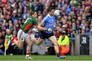 18 September 2016; Diarmuid Connolly of Dublin is tackled by Lee Keegan of Mayo during the GAA Football All-Ireland Senior Championship Final match between Dublin and Mayo at Croke Park in Dublin. Photo by Ramsey Cardy/Sportsfile