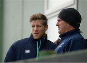 20 September 2016; Nathan White of Connacht, right, and Ireland forwards coach Simon Easterby, during Connacht squad training at the Sportsground in Galway. Photo by Seb Daly/Sportsfile